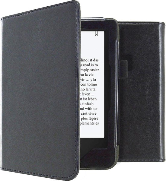 imoshion Ereader Cover / Hoesje Geschikt voor Tolino Shine 3 - imoshion Vegan Leather Bookcase - Zwart