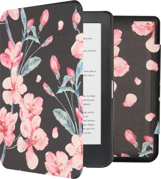 imoshion Ereader Cover / Hoesje Geschikt voor Kobo Clara HD - imoshion Design Sleepcover Bookcase - Blossom Watercolor Black