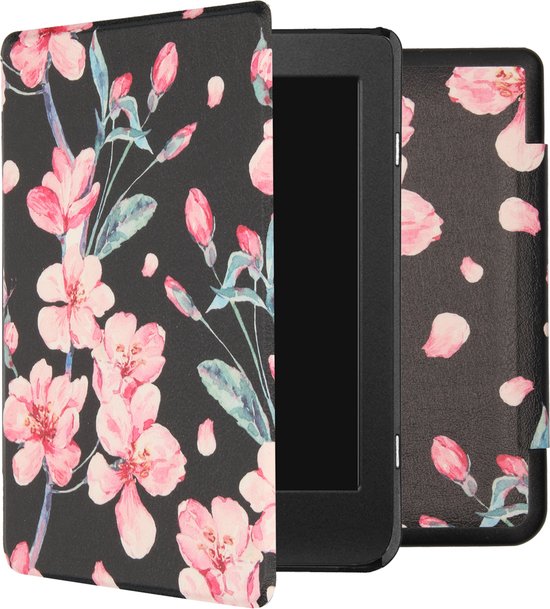 imoshion Ereader Cover / Hoesje Geschikt voor Kobo Nia - imoshion Design Sleepcover Bookcase zonder stand - Blossom Watercolor Black