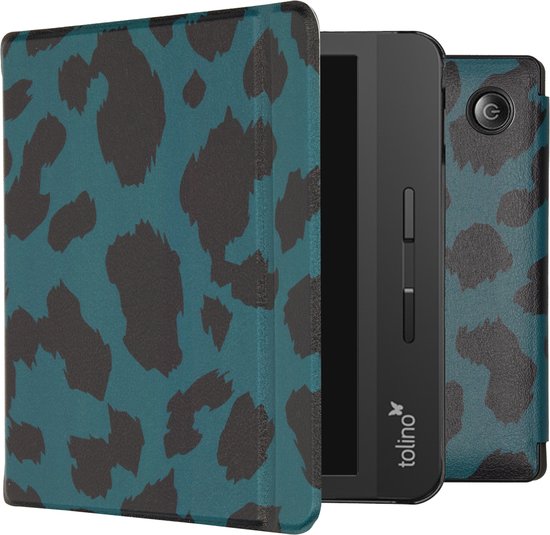 imoshion Ereader Cover / Hoesje Geschikt voor Tolino Vision 5 - imoshion Design Slim Hard Case Sleepcover Bookcase met stand - Green Leopard