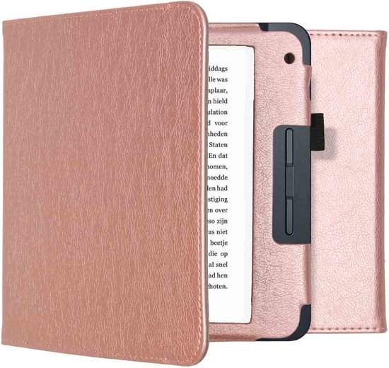 imoshion Ereader Cover / Hoesje Geschikt voor Kobo Libra 2 / Tolino Vision 6 - imoshion Vegan Leather Bookcase - Rosé Goud