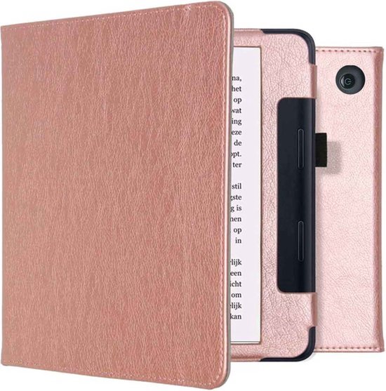 imoshion Ereader Cover / Hoesje Geschikt voor Kobo Sage / Tolino Epos 3 - imoshion Vegan Leather Bookcase - Rosé goud / Rosé Goud