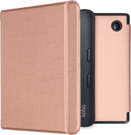 imoshion Ereader Cover / Hoesje Geschikt voor Kobo Libra 2 / Tolino Vision 6 - imoshion Slim Hardcase Sleepcover Bookcase met stand - Rosé Goud