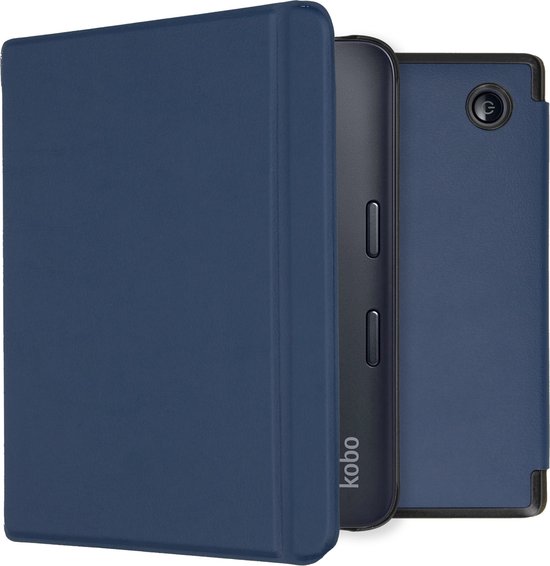 imoshion Ereader Cover / Hoesje Geschikt voor Kobo Libra 2 - imoshion Slim Hardcase Sleepcover Bookcase met stand - Donkerblauw