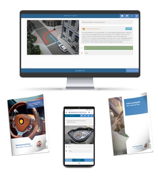 Rijbewijs B Auto theorie-examen 2024 - 3 maanden Online 3250 Oefenvragen, 9 Toetsen & 60 Examens en Samenvatting van Theorieboek en Mobiele Apps + Praktijkbegeleiding