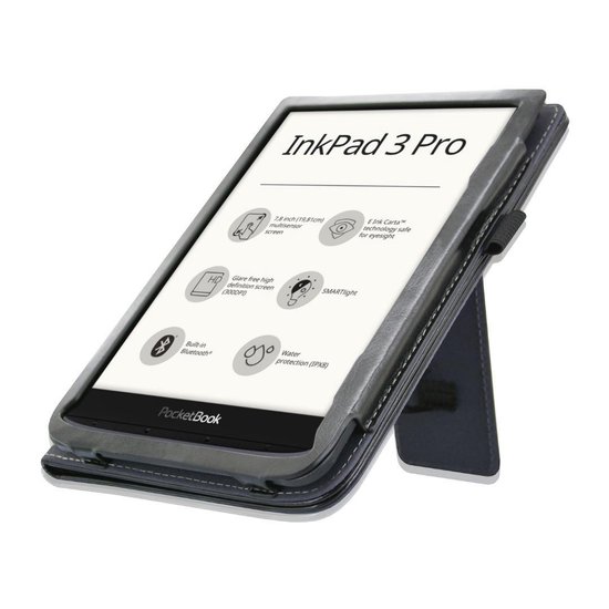 Goodline - Hoesje geschikt voor de Pocketbook Inkpad 3 (7,8) 2in1 Hoes / Stand Cover / Sleepcover - Zwart