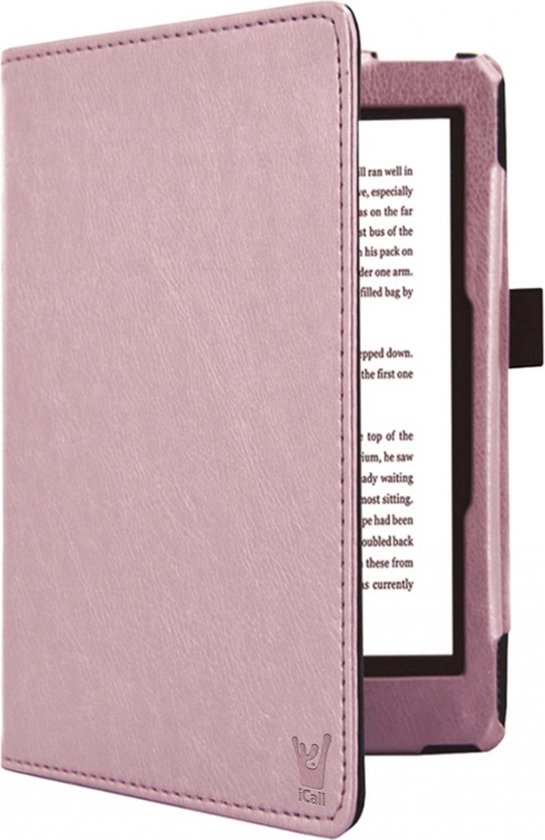 Hoes geschikt voor Kobo Aura Edition 1 - Book Case Premium Sleep Cover Leer Hoesje met Auto/Wake Functie - Roze