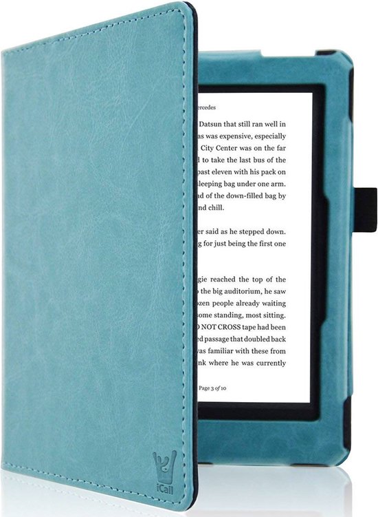 Hoes geschikt voor Pocketbook Touch Lux 5 / Lux 4 / Touch HD 3 / Color 2020 - Book Case Premium Sleep Cover Leer Hoesje met Auto/Wake Functie - Blauw