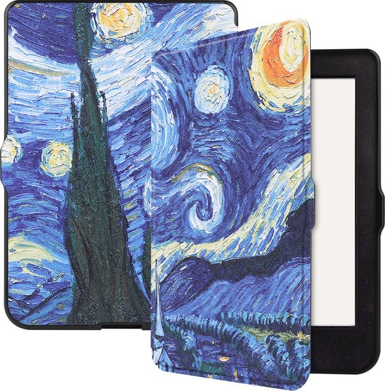 Case2go - E-reader Hoes geschikt voor Kobo Nia - Sleepcover - Auto/Wake functie - Magnetische sluiting - Sterrenhemel