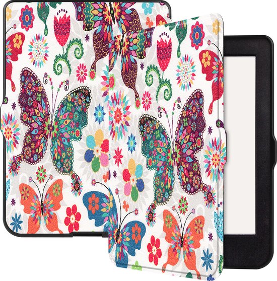 Case2go - E-reader Hoes geschikt voor Kobo Nia - Sleepcover - Auto/Wake functie - Magnetische sluiting - Vlinders