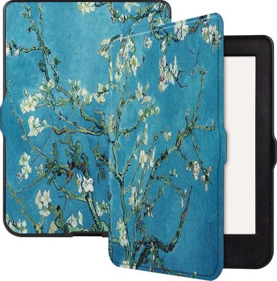 Case2go - E-reader Hoes geschikt voor Kobo Nia - Sleepcover - Auto/Wake functie - Magnetische sluiting - Witte Bloesem