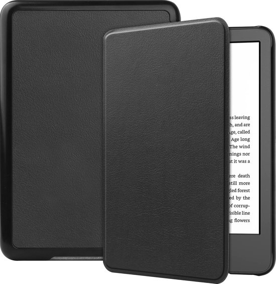 Case2go - E-reader Hoes geschikt voor Amazon Kindle 11 (2022) - Tri-fold Cover - Auto/Wake functie - Zwart