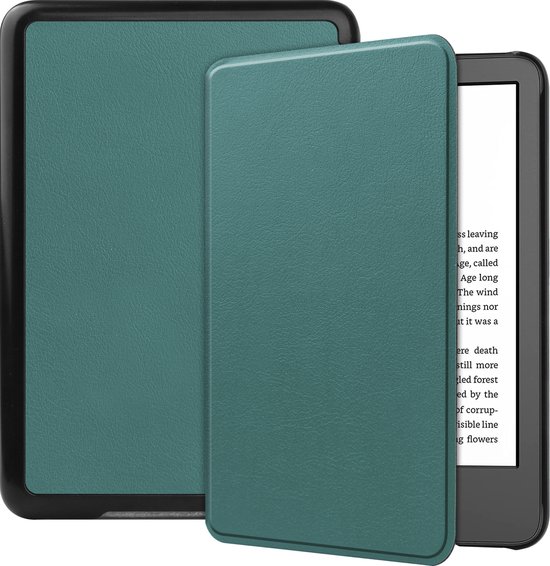 Case2go - E-reader Hoes geschikt voor Amazon Kindle 11 (2022) - Tri-fold Cover - Auto/Wake functie - Donker Groen