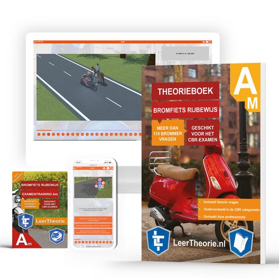 Bromfiets Theorieboek 2023 - Scooter theorie oefenen - Theorie Leren Brommer Rijbewijs Am + 20 uur Online met CBR Theorie-Examens