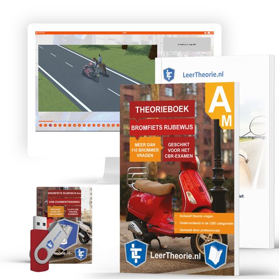 Bromfiets Theorieboek 2023 Rijbewijs Am met Oefen USB & met Samenvatting - Ongelimiteerd 700 CBR Theorie-examen Vraag & Antwoord