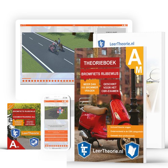 Scooter Theorieboek + Samenvatting 2023 - Bromfiets Theorie Oefenen - 20 uur Online met CBR Theorie-Examens