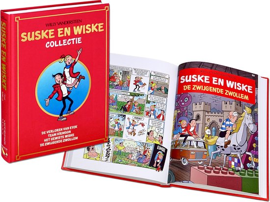 SUSKE EN WISKE VERZAMELALBUM 79. Jaarboek nr 79: 4 complete stripverhalen, ingebonden in luxe band. De Verloren Van Eyck - Team Krimson - Het Gewiste Wiske - De Zwijgende Zwollem. Collectie Lecturama.