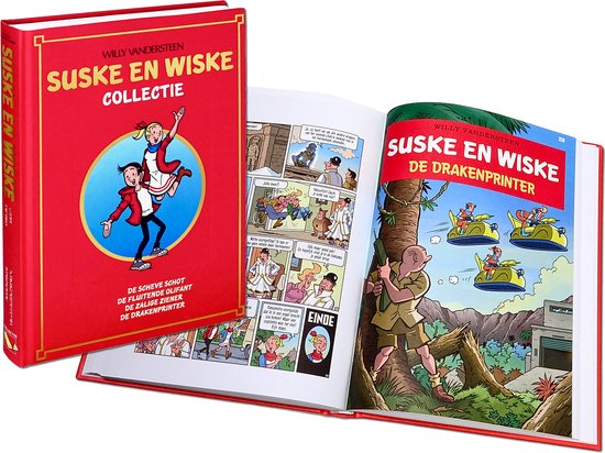 SUSKE EN WISKE VERZAMELALBUM 80. Jaarboek nr 80: 4 complete stripverhalen, ingebonden in luxe band. De Scheve Schot - De Fluitende Olifant - De Zalige Ziener- De Drakenprinter. Collectie Lecturama.