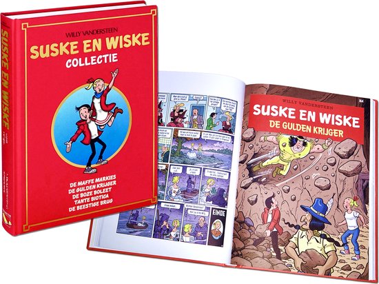 SUSKE EN WISKE VERZAMELALBUM 82. Jaarboek nr 82: 5 complete stripverhalen, ingebonden in luxe band. De Maffe Markies, De Gulden Krijger, De Boze Boleet, Tante Biotica, De Beestige Brug. Collectie Lecturama.