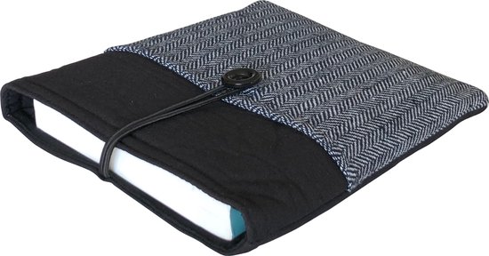 Amenzo Book Sleeve - 19 x 25 cm - Boek Hoes - Zwart Wit - Book Sleeve voor Boek - Boekbeschermer - 2 Vakken - Boekenhoes