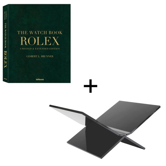 Rolex teNeues - The Watch Book - Updated & Extended Edition + Boekenstandaard Mat Zwart - Tafelboek