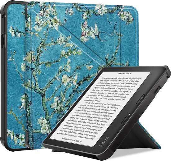 Hoesje Geschikt voor Kobo Sage Hoes Bescherm Hoesje Case Sleep Cover Trifold - Hoes Geschikt voor Kobo Sage Hoesje - Bloesem