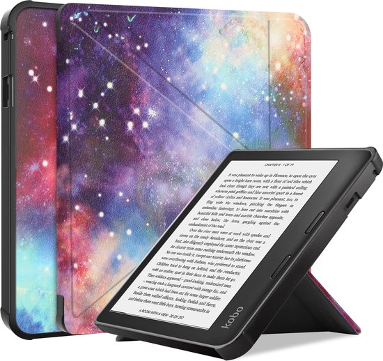 Hoesje Geschikt voor Kobo Sage Hoesje Luxe Bescherm Case Trifold - Hoes Geschikt voor Kobo Sage Hoes Book Cover - Galaxy