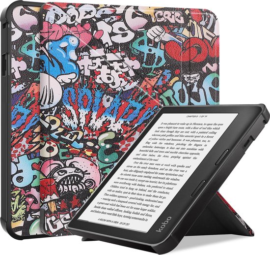 Hoesje Geschikt voor Kobo Sage Hoesje Luxe Bescherm Case Trifold - Hoes Geschikt voor Kobo Sage Hoes Book Cover - Graffity