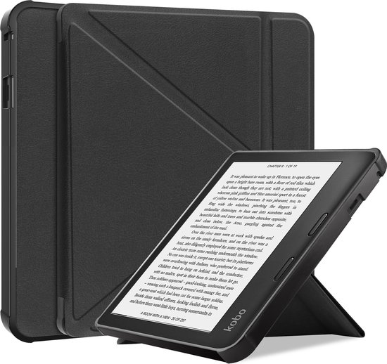 Hoesje Geschikt voor Kobo Sage Hoesje Luxe Bescherm Case Trifold - Hoes Geschikt voor Kobo Sage Hoes Book Cover - Zwart