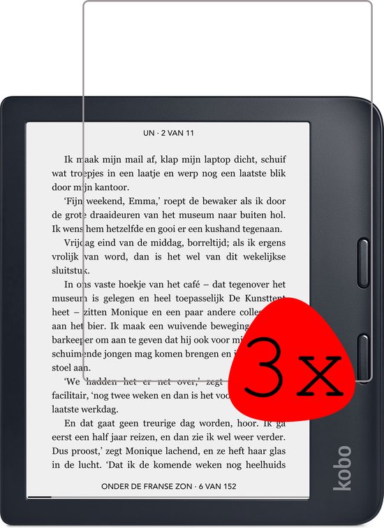 Screenprotector Geschikt voor Kobo Libra 2 Screenprotector Tempered Glass - Screenprotector Geschikt voor Kobo Libra 2 Screen Protector - 3 Stuks