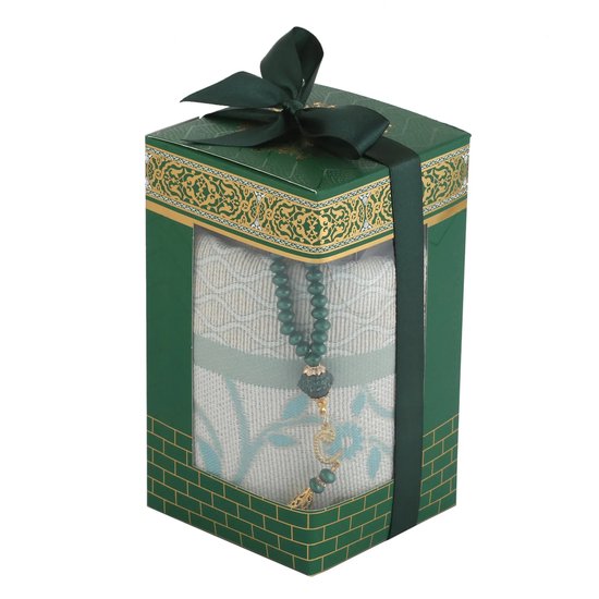 Geschenkset Groen met gebedskleed en Parel Tasbih