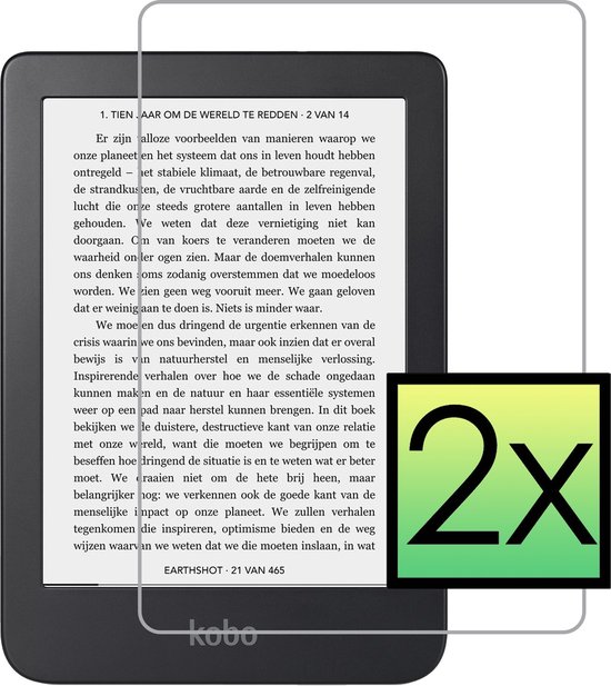 Screenprotector Geschikt voor Kobo Clara 2E Screenprotector Bescherm Glas Tempered Glass Screen Protector - 2 PACK