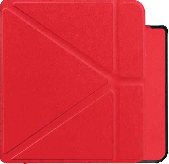 Hoes Geschikt voor Kobo Sage Hoesje Bookcase Cover Book Case Hoes Sleepcover Trifold - Rood