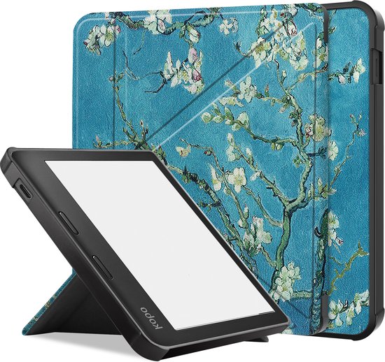 Hoes Geschikt voor Kobo Libra 2 Hoesje Bookcase Cover Hoes Trifold - Hoesje Geschikt voor Kobo Libra 2 Hoes Cover Case - Bloesem