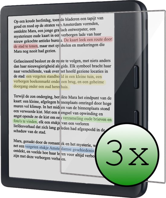 Screenprotector Geschikt voor Kobo Libra Colour Screenprotector Tempered Glass - Screenprotector Geschikt voor Kobo Libra Colour Screen Protector - 3 Stuks