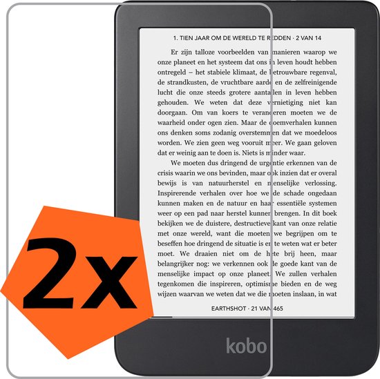 Screenprotector - Geschikt voor Kobo Clara 2E Screenprotector Bescherm Glas - Screenprotector Geschikt voor Kobo Clara 2E Screen Protector Tempered Glass - 2 PACK