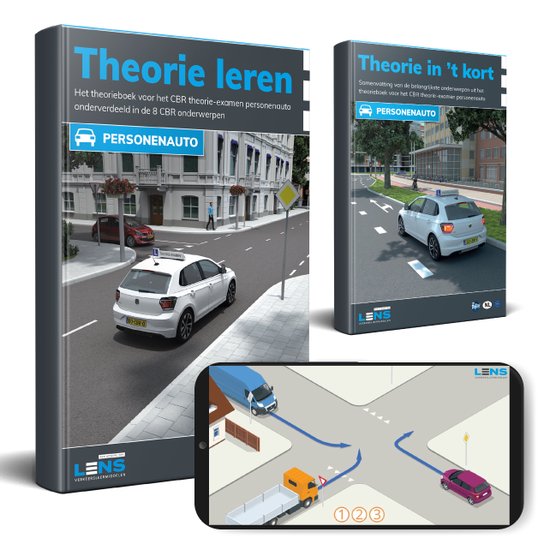 Auto Theorieboek 2024 Rijbewijs B met Samenvatting en Apps - Theorie Leren CBR examen - Lens Media