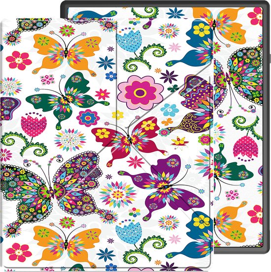 Hoesje Geschikt voor Kobo Elipsa 2E Hoes Bescherm Hoesje Case Sleep Cover Trifold - Hoes Geschikt voor Kobo Elipsa 2E Hoesje - Vlinders
