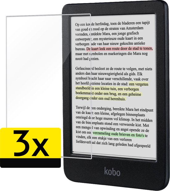 Screenprotector - Geschikt voor - Kobo Clara Colour - Screenprotector Bescherm Glas Gehard Screen Protector - 3 Stuks