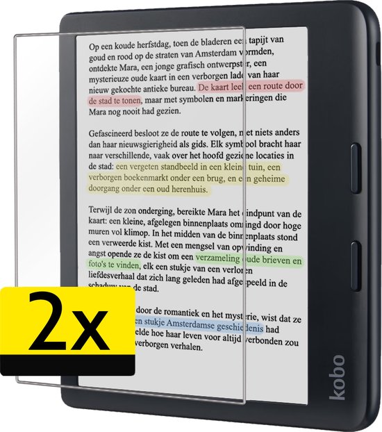 Screenprotector - Geschikt voor - Kobo Libra Colour - Screenprotector Bescherm Glas Gehard Screen Protector - 2 Stuks