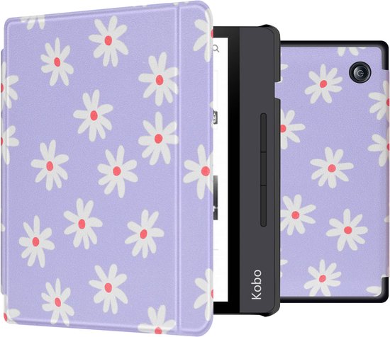 imoshion Ereader Cover / Hoesje Geschikt voor Kobo Libra H2O - imoshion Design Slim Hard Case Sleepcover Bookcase met stand - / Flowers Distance