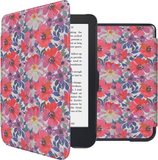 imoshion Ereader Cover / Hoesje Geschikt voor Kobo Clara 2E - imoshion Design Sleepcover Bookcase - Flower Watercolor