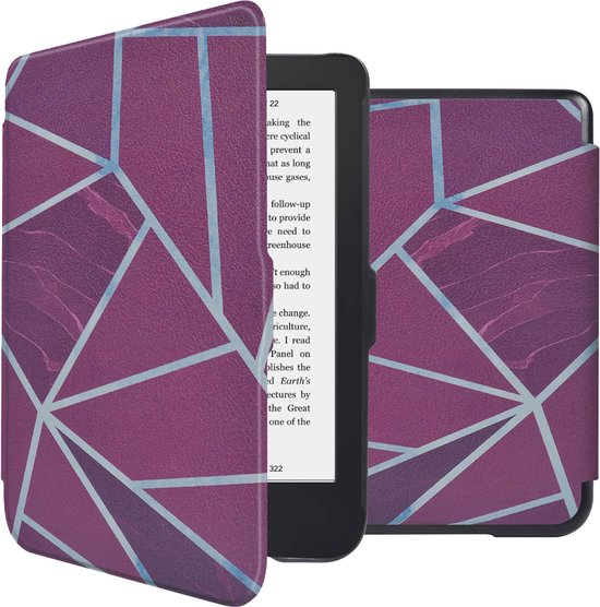 imoshion Ereader Cover / Hoesje Geschikt voor Kobo Clara 2E / Tolino Shine 4 - imoshion Design Sleepcover Bookcase zonder stand - / Bordeaux Graphic