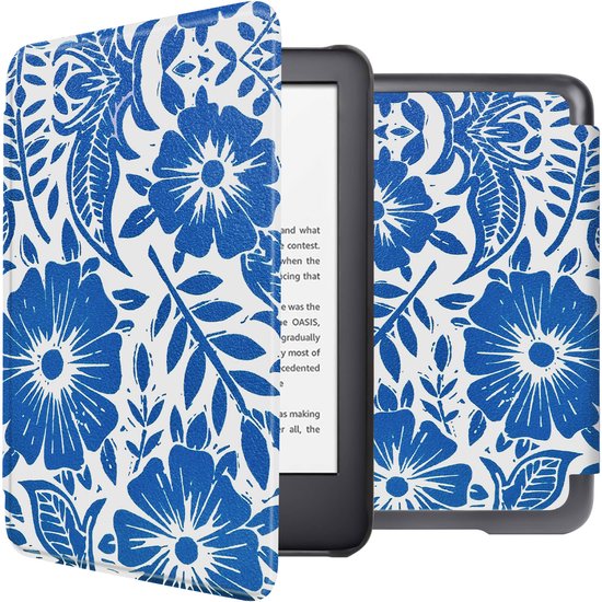 imoshion Ereader Cover / Hoesje Geschikt voor Amazon Kindle (2022) 11th gen / Amazon Kindle (2024) - imoshion Design Sleepcover Bookcase zonder stand - Flower Tile