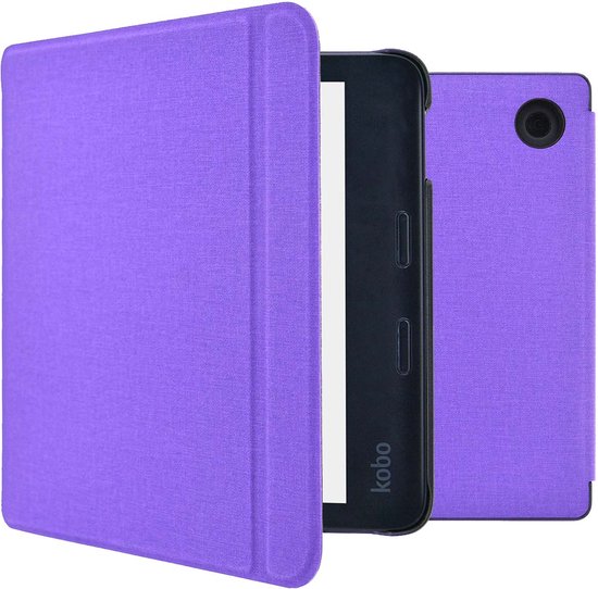 imoshion Ereader Cover / Hoesje Geschikt voor Tolino Vision 6 / Kobo Libra 2 - imoshion Canvas Sleepcover Bookcase met stand - Paars