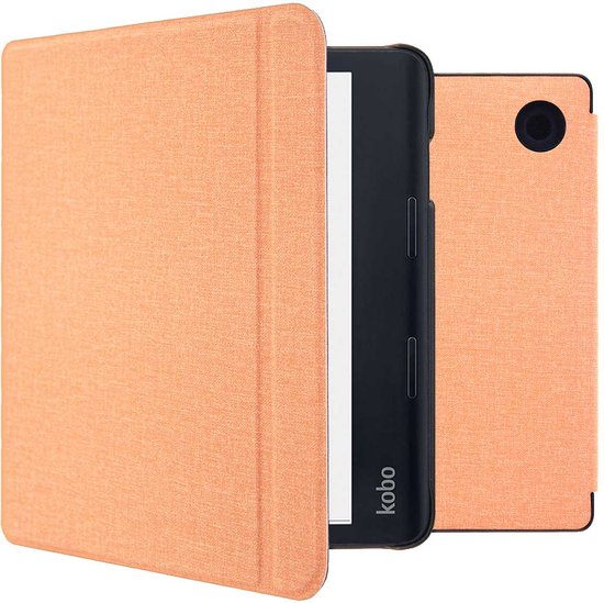 imoshion Ereader Cover / Hoesje Geschikt voor Kobo Sage - imoshion Canvas Sleepcover Bookcase met stand - Peach
