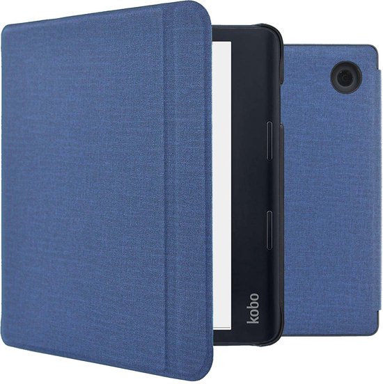 imoshion Ereader Cover / Hoesje Geschikt voor Kobo Sage / Tolino Epos 3 - imoshion Canvas Sleepcover Bookcase met stand - Donkerblauw