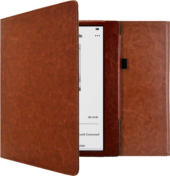 imoshion Ereader Cover / Hoesje Geschikt voor Kobo Elipsa 2E - imoshion Vegan Leather Bookcase - Donkerbruin