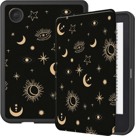 imoshion Ereader Cover / Hoesje Geschikt voor Kobo Clara 2E / Tolino Shine 4 - imoshion Design Slim Soft Case Sleepcover Bookcase zonder stand - Stars Sky