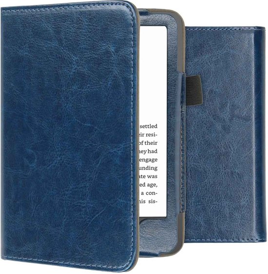 imoshion Ereader Cover / Hoesje Geschikt voor Amazon Kindle (2022) 11th gen / Amazon Kindle (2024) - imoshion Vegan Leather Bookcase - Donkerblauw